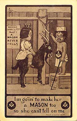 Secret Postcards on The Masonic Myth Of   Riding The Goat