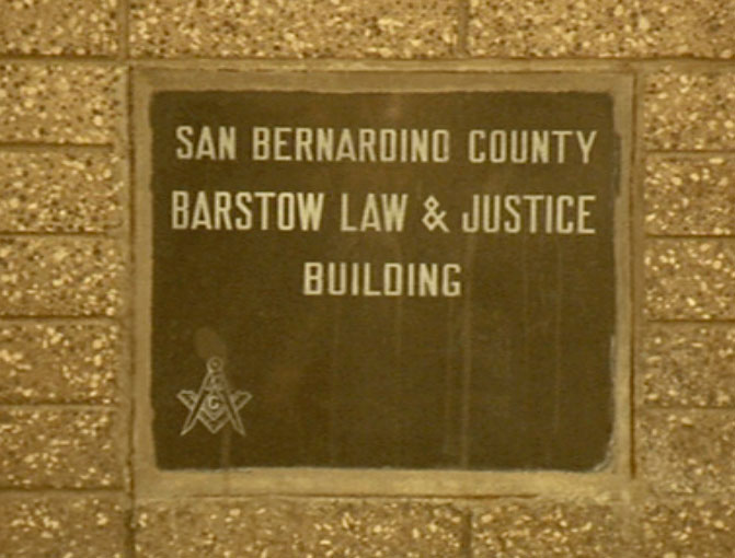 cornerstone of the Barstow Courthouse